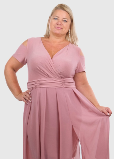 Ermenegilda Plus Size light pink evening dress