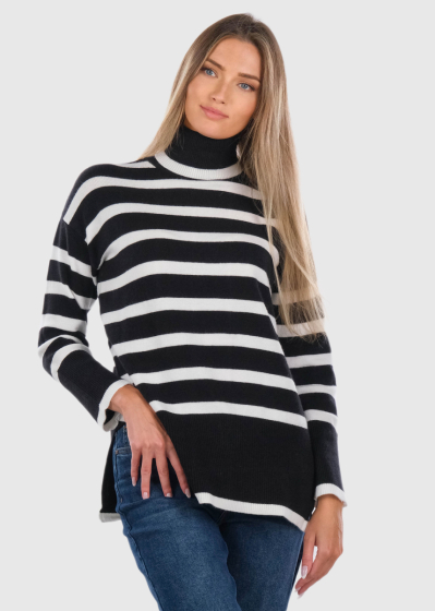 Elva black striped sweater