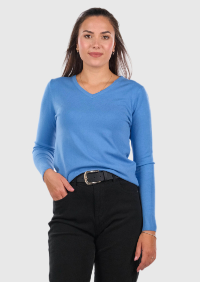 Eudora blue V-neck sweater