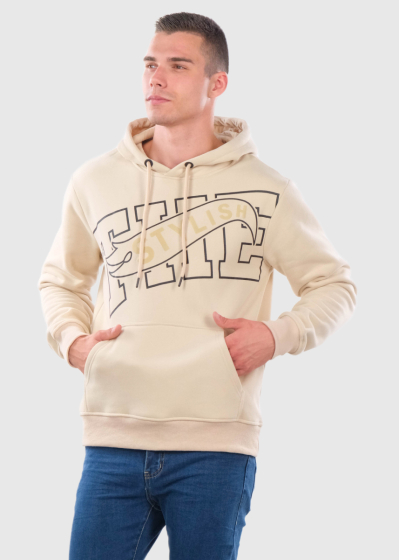 Elvin beige mens hoodie