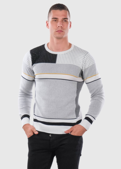 Elimar белый свитер с геометрическим принтом