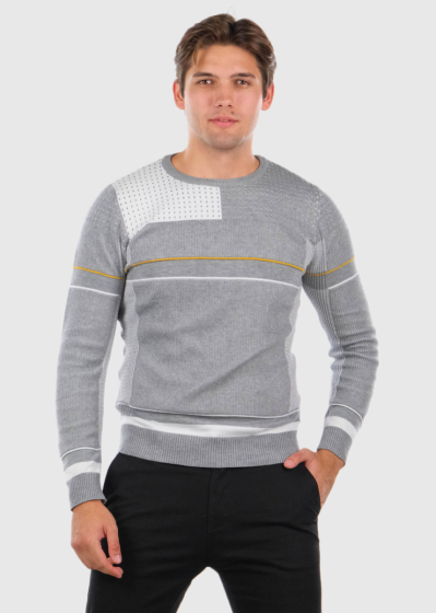 Elimar grey sweater in geometric print