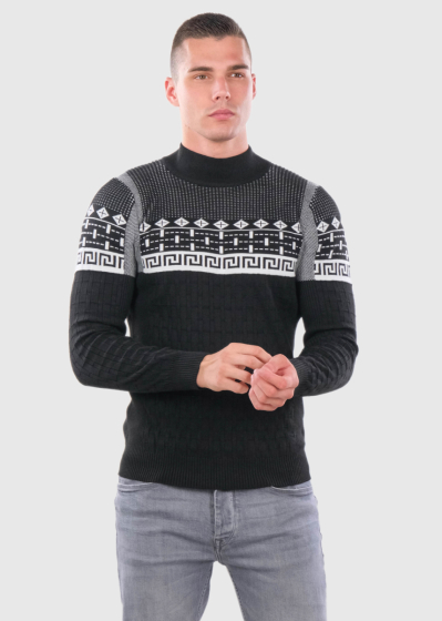 Ezreal melns džemperis ar rakstu 