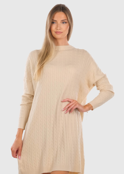 Guzel beige oversized sweater dress