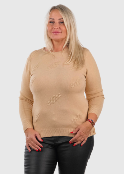 Ilayda Lielo izmēru bēšs džemperis