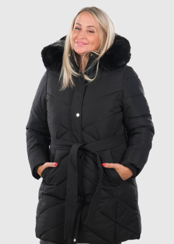 Davina Plus Size black women's jacket with belt