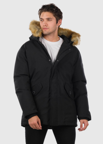 Elman black men's parka with faux fur