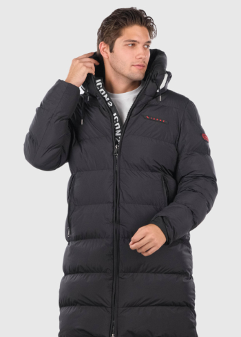 Edmon melna vīriešu pagarināta jaka