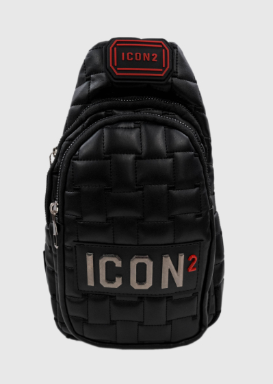 Icon черная мужская сумка на молнии