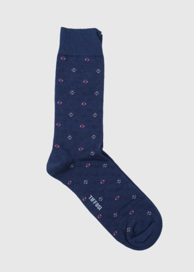 Blue men's printed socks
