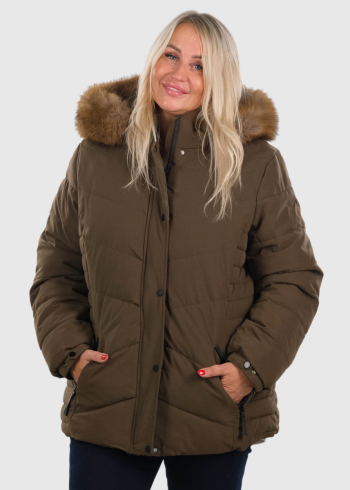 Isana Plus Size khaki women's short jacket