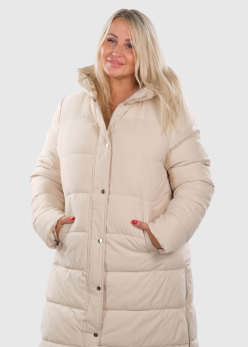 Imara Plus Size beige jacket with hood