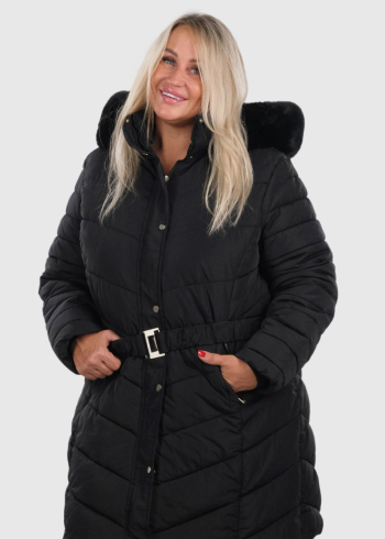 Izel Plus Size black jacket with belt