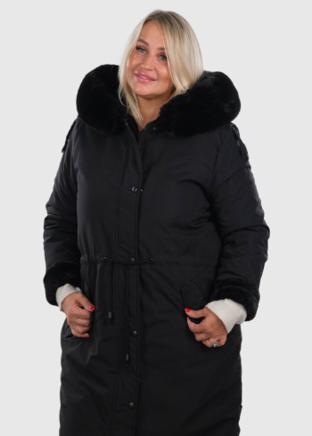 Ilona Plus Size black drawstring jacket 
