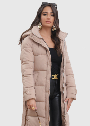 Isalie beige women's elongated jacket