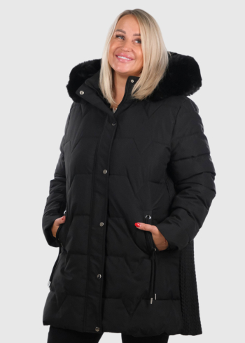 Irini Plus Size black jacket with hood
