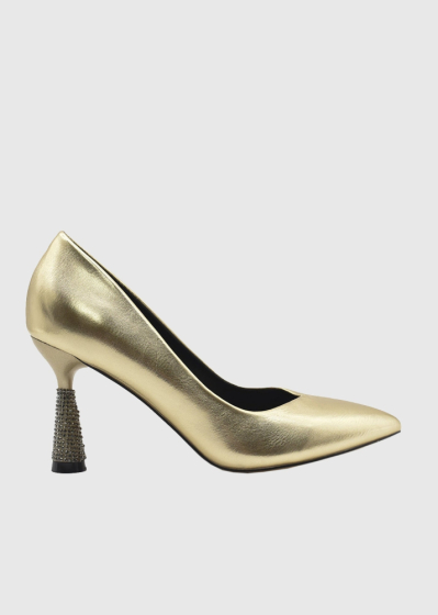 AZAREY gold women's shoes with crystals