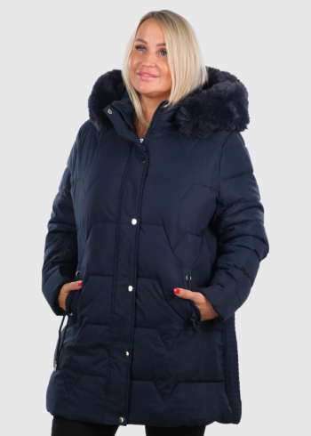 Irini Plus Size dark blue jacket with hood