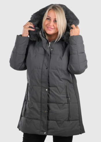 Irini Plus Size grey jacket with hood