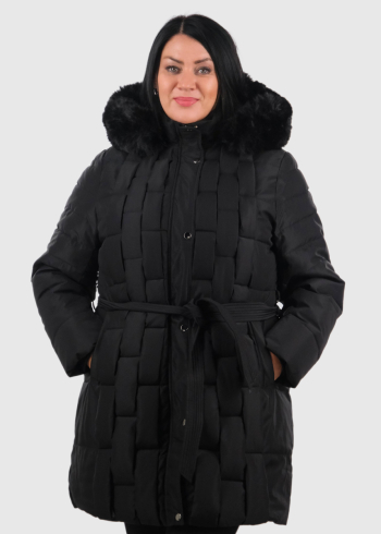 Jale Plus Size black jacket with belt