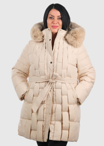 Jale Plus Size beige jacket with belt