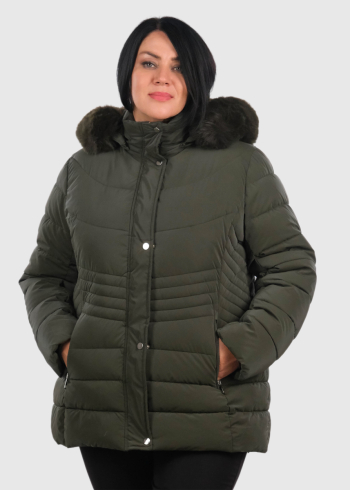 Jeannette Lielo izmēru haki sieviešu jaka