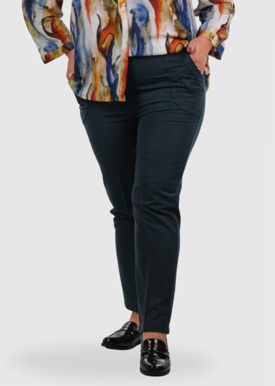 Jazeera темно-зеленые брюки Больших Размеров с карманами