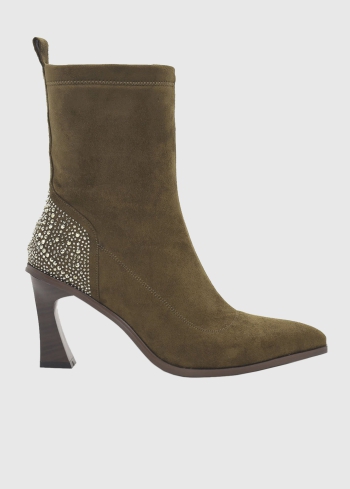 AZAREY green boots with rhinestones