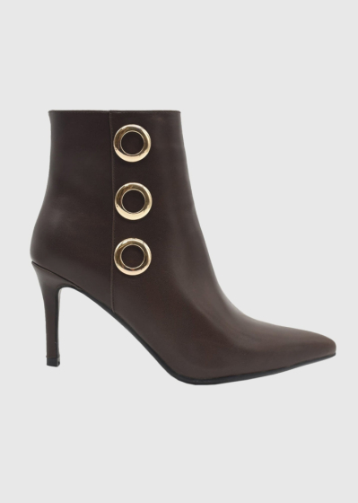 AZAREY brown short pointed toe boots