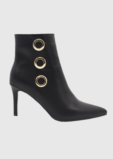 AZAREY black short pointed toe boots