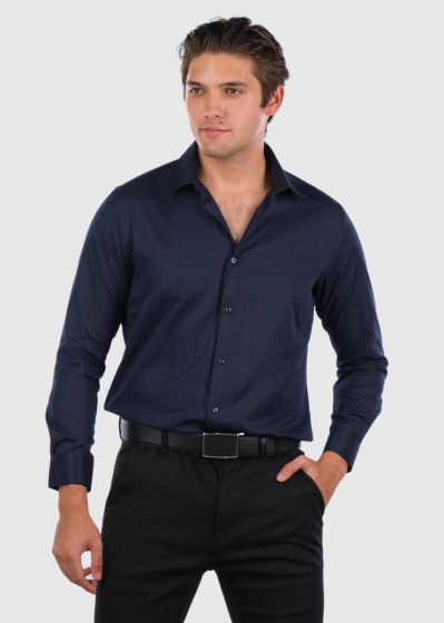 Fahd Regular Fit dark blue long sleeve shirt