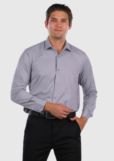 Fadxel Regular Fit grey long sleeve shirt