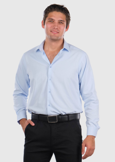 Fadxel Regular Fit light blue long sleeve shirt