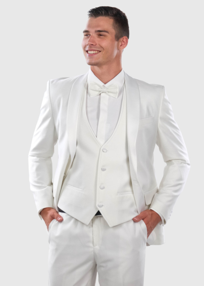 Gleb Slim Fit white suit