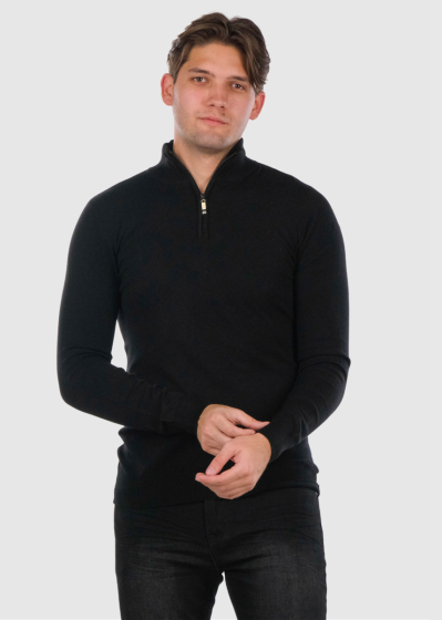 Giovanni black zipped sweater