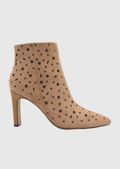 AZAREY beige boots with rhinestones