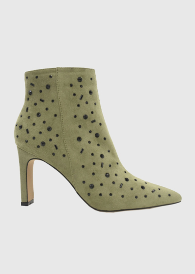 AZAREY green boots with rhinestones