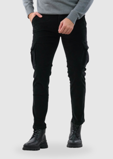 Lusin black men's pants with patch pockets