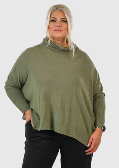 Lidia Plus Size khaki sweater