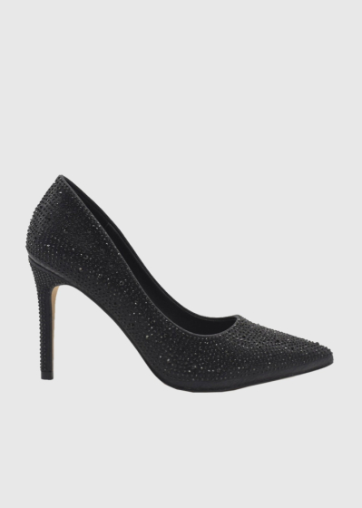 AZAREY black women's shoes with a rhinestones