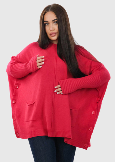 Louise red sweater with pockets