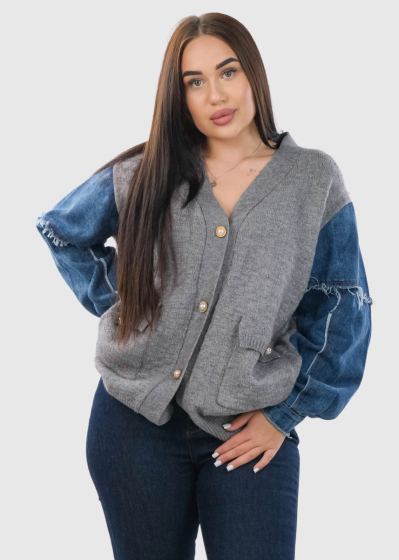 Liyria pelēks kardigans ar pogām