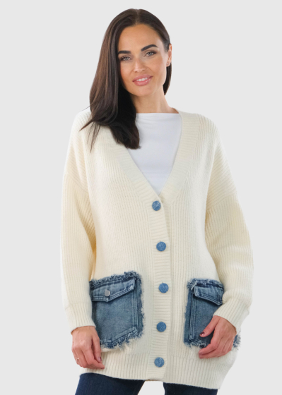 Lumina women's cardigan with patch pockets