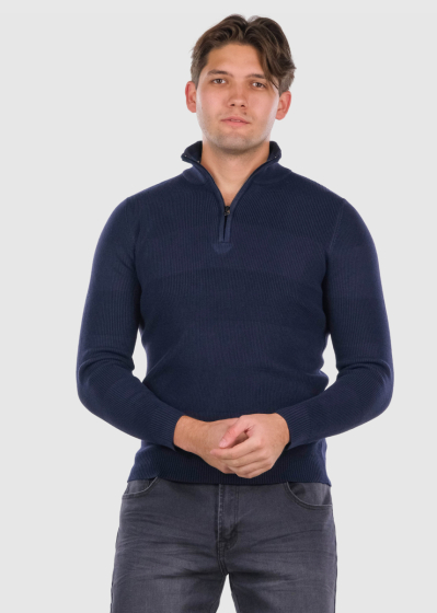 Larsen dark blue zipped sweater