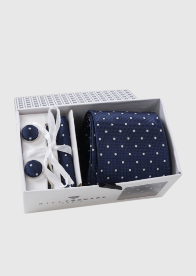 Dark blue polka dot set