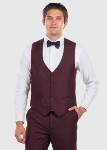 Grell Lielo izmēru bordo klasiska veste ar ķēdīti