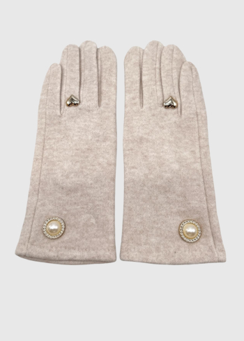 Kira beige women's gloves