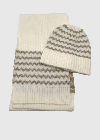 Gilat knitted printed scarf and hat