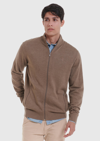 Lionel beige mens zipped sweater