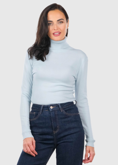Perla light blue women's turtleneck